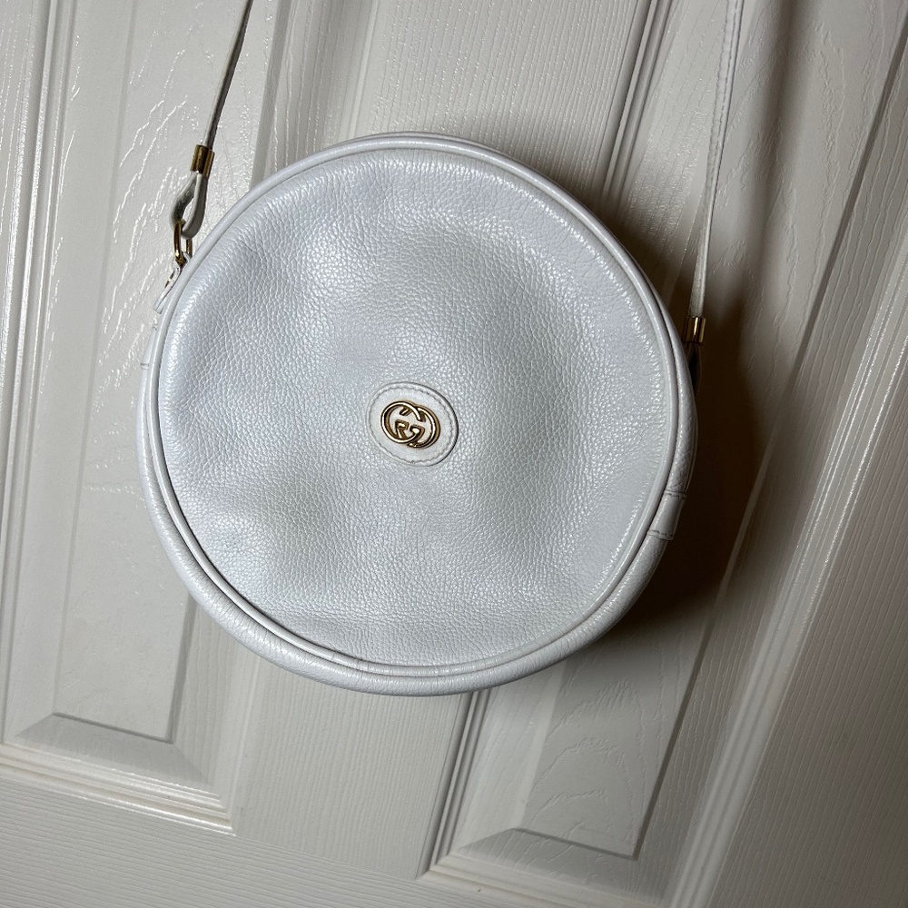 Gucci vintages crossbody leather bag white